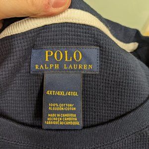 Polo Ralph Lauren Navy Blue Waffle Shirt 4XLT